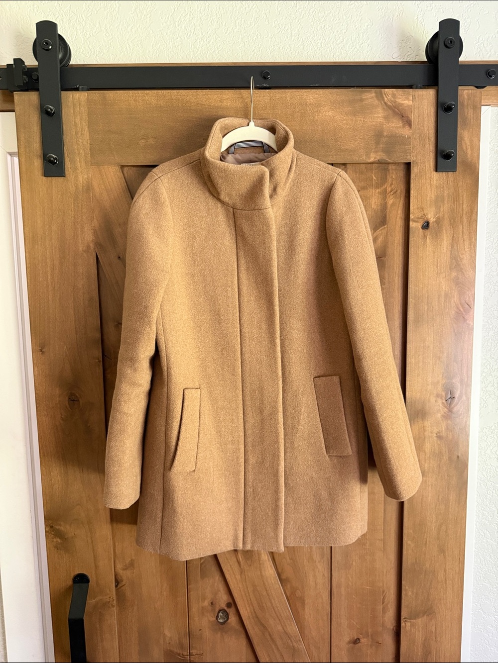J.Crew Wool Blend Stand Collar Coat Brown size 4